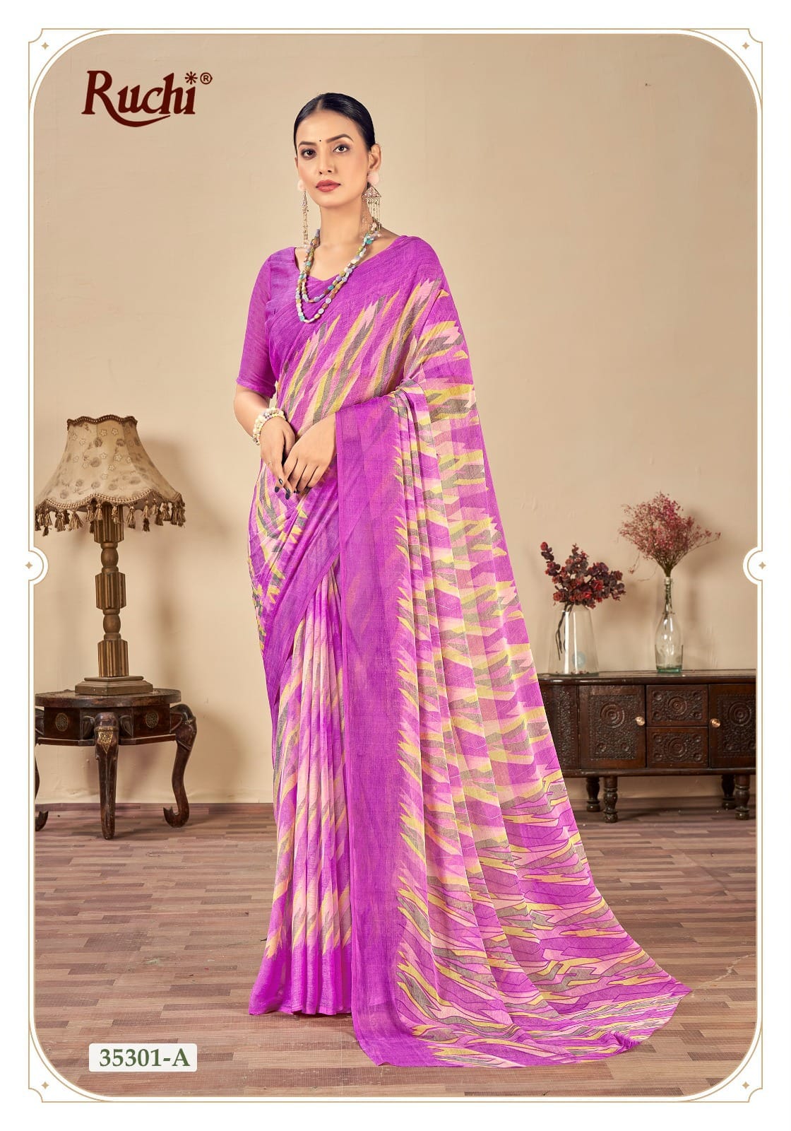 Star Chiffon 165 Ruchi Chiffon Printed Daily Wear Sarees Wholesale Price In Surat
